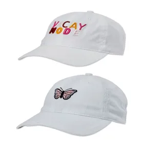 Women's Bleached Denim Butterfly Icon Baseball Cap