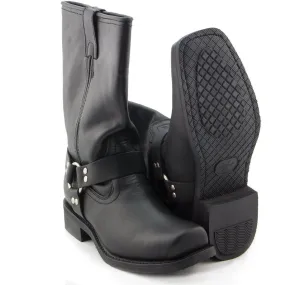 Xelement 1442 'Classic' Men's Black Harness Motorcycle Biker Boots