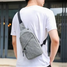 XQB993 Men Chest Bag Messenger Bag Oxford Cloth Sports Bag, Color: Snowflake Gray